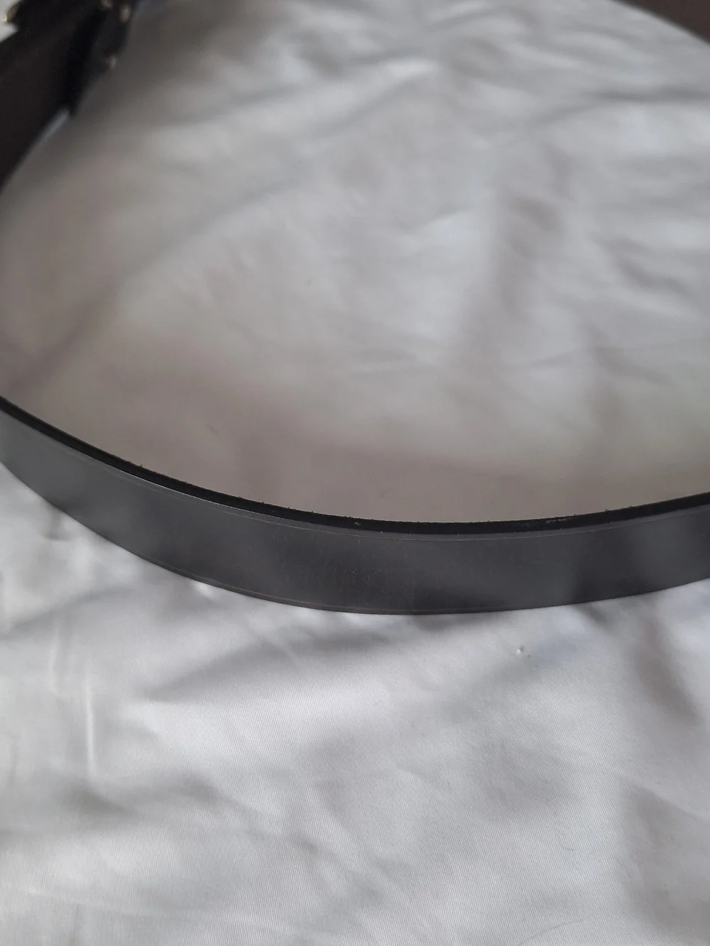 Express Black Leather Belt with Silver Eagle Buckle